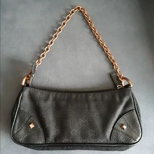 Black Gucci Monogram Nailhead Mini Bag